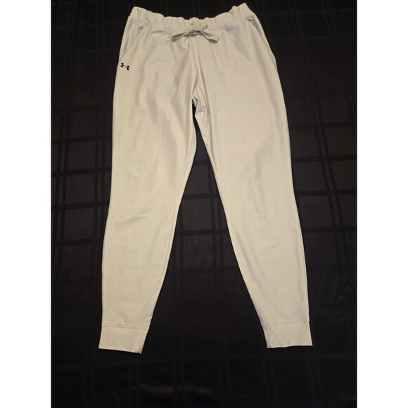 Under Armour White Jogger Pants Size Medium Drawstring Pockets - Picture 1 of 9